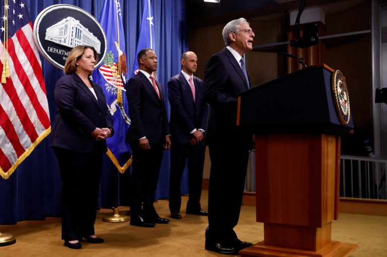 U.S. Attorney General Garland makes announcement about special counsel for Justice Department Trump investigations in Wash...