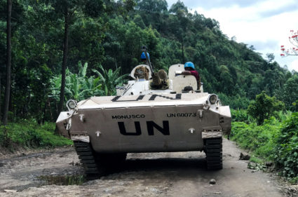 United Nations Organization Stabilization Mission in the Democratic Republic of the Congo (MONUSCO) peacekeepers patrol areas affected by the recent attacks by M23 rebels fighters near Rangira in North Kivu in the east of the Democratic Republic of Congo, March 29, 2022. Photo by Djaffar Sabiti/REUTERS