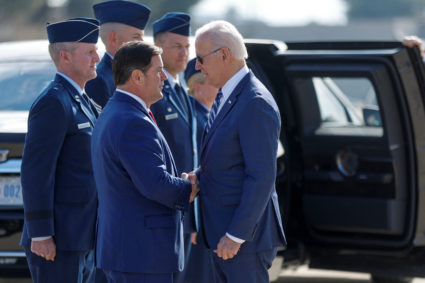 U.S. President Joe Biden arrives at Luke Air Force Base