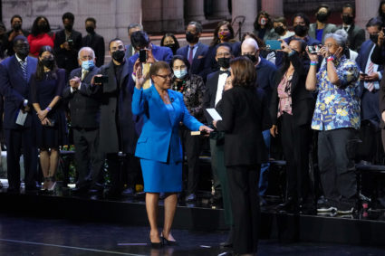 Vice President Harris swears in Karen Bass as LA Mayor