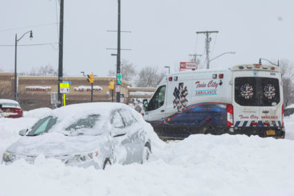 Military police enforce driving ban in snow-choked Buffalo