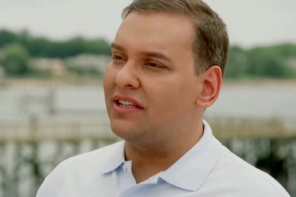U.S. Representative-elect George Santos appears in an undated still image from a political campaign video