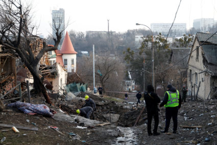 Russian missile strike in Kyiv