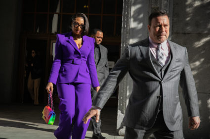 Megan Thee Stallion whose legal name is Megan Pete arrives at court to testify in the trial of Rapper Tory Lanez for alleg...