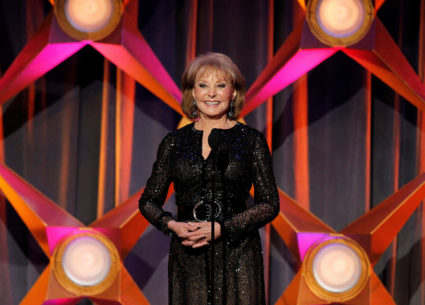 FILE PHOTO: Barbara Walters speaks on stage at the 39th Daytime Emmy Awards in Beverly Hills