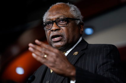 Members of the Congressional Black Caucus speak in favor of voting rights legislation during a press conference on Capitol...