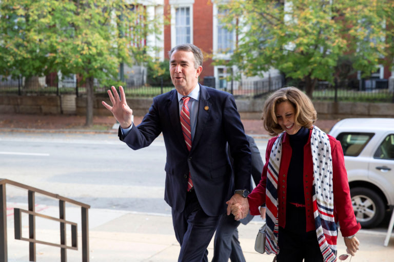 Virginia's Governor Ralph Northam votes in state and local elections in Richmond