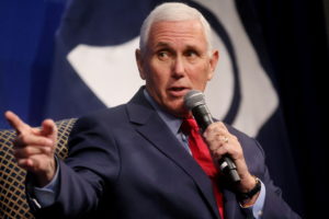 Former U.S. Vice President Pence speaks at the Heritage Foundation