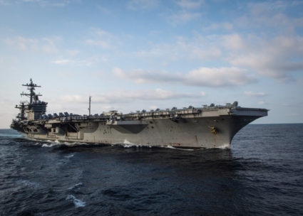 U.S. aircraft carrier USS Carl Vinson in the Pacific Ocean