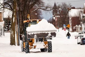 Damage from a winter storm in Buffalo, NY