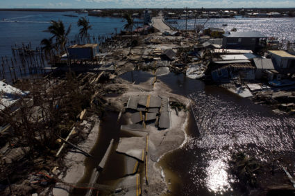 FILE PHOTO: A view of the destroyed road between Matlacha and Pine Island after Hurricane Ian caused widespread destructio...