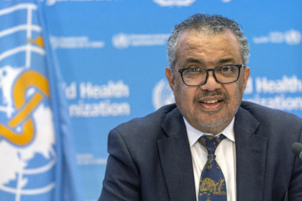 Director-General of the World Health Organisation (WHO) Dr. Tedros Adhanom Ghebreyesus attends an ACANU briefing on global health issues, including COVID-19 pandemic and war in Ukraine in Geneva, Switzerland, December 14, 2022. Photo by Denis Balibouse/REUTERS