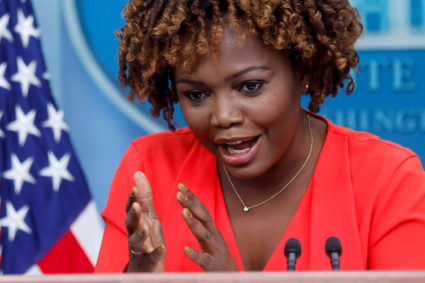 White House Press Secretary Jean-Pierre holds the daily press briefing at the White House in Washington