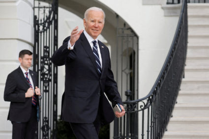 FILE PHOTO: U.S. President Biden departs the White House for travel to Delaware from the White House in Washington