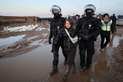 Police carry Greta Thunberg, other activists away at German coal mine protest