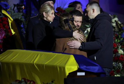 Memorial ceremony for Ukrainian interior minister, his deputy and officials who died in helicopter crash