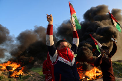 Palestinians clash with Israeli forces, east of Gaza City