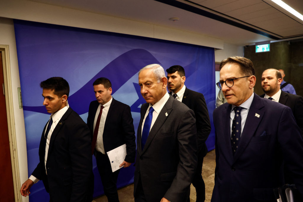 Israeli Prime Minister Benjamin Netanyahu convenes weekly cabinet meeting amid surge of violence in Jerusalem and the West...