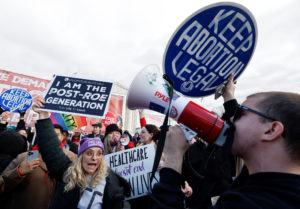 Anti-abortion demonstrators take part in the annual "March for Life" in Washington