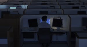 employees of a company working in a call center