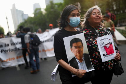 Demonstration to protest against the murder of journalists in Mexico