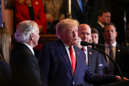 Former U.S. President Trump unveils his leadership team, in Columbia