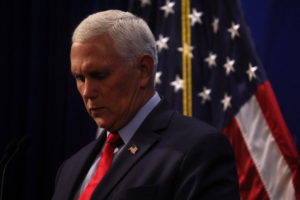 Former U.S. Vice President Pence speaks at the Heritage Foundation