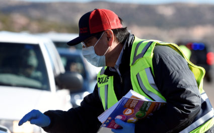 Navajo Nation President Nez distributes educational material on Navajo reservation