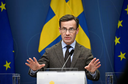 Sweden's Prime Minister Ulf Kristersson attends a news conference on Sweden's NATO bid in Stockholm, Sweden January 24, 2023. Photo by Pontus Lundahl /TT News Agency via REUTERS