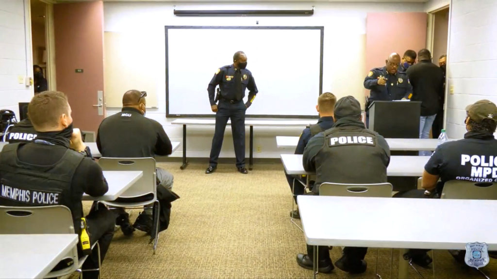 Memphis Police officers attend SCORPION unit roll call