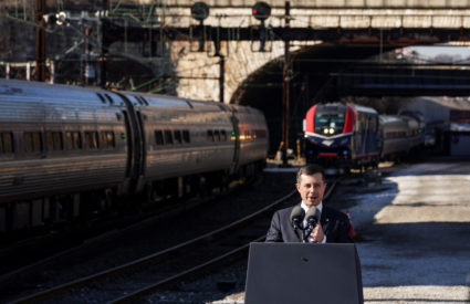 U.S. President Biden touts infrastructure spending on the Frederick Douglass Tunnel project in Baltimore, Maryland