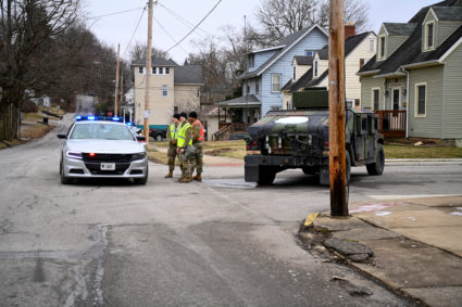 Aftermath of the train derailment in East Palestine, Ohio