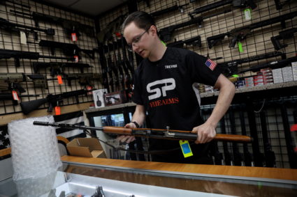 Weapons donations for Ukraine at SP Firearms Unlimited in Franklin Square, New York