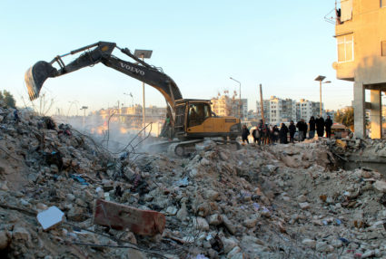 Aftermath of an earthquake in Aleppo