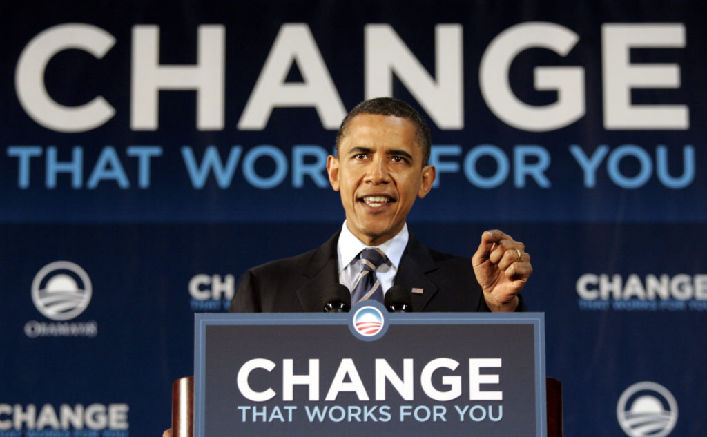 Presumptive U.S. Democratic presidential candidate Senator Barack Obama (D-IL) speaks to the audience during a campaign stop at Kettering University in Flint, Michigan June 16, 2008. Photo by Rebecca Cook/REUTERS