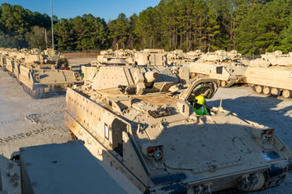 USTRANSCOM sends more than 60 Bradley Fighting Vehicles to Ukraine