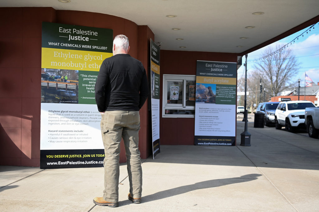 Town hall hosted by environmental activist Erin Brockovich to discuss the train derailment that spilled toxic chemicals in...