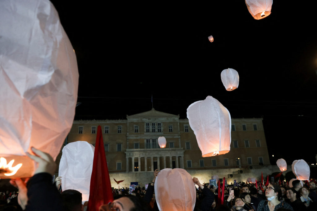 Protesters take to the streets of Athens
