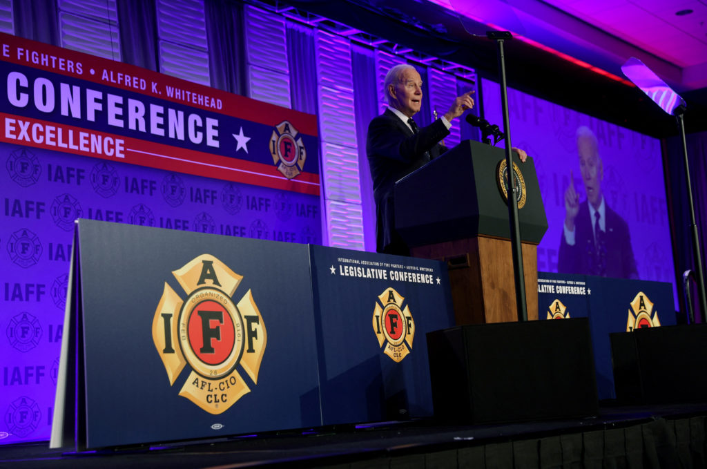 U.S. President Biden speaks at International Association of Fire Fighters Legislative Conference