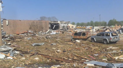 A view shows the damage, in the aftermath of a tornado in Rolling Fork, Mississippi