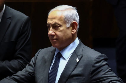 Israeli PM Netanyahu attends a meeting at the Knesset in Jerusalem