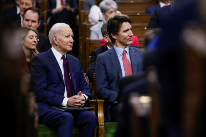 U.S. President Joe Biden meets with Canadian PM Justin Trudeau in Ottawa