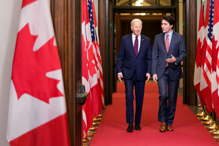 U.S. President Joe Biden meets with Canadian PM Justin Trudeau in Ottawa