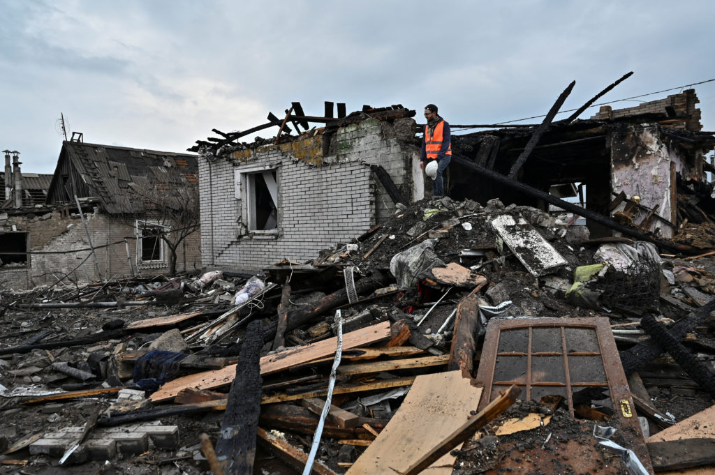 Aftermath of a Russian missile strike in Zaporizhzhia
