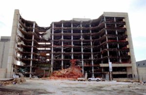 - FILE PHOTO 22MAY95 - The Alfred P. Murrah Federal Building stands ready for implosion in Oklahoma ..