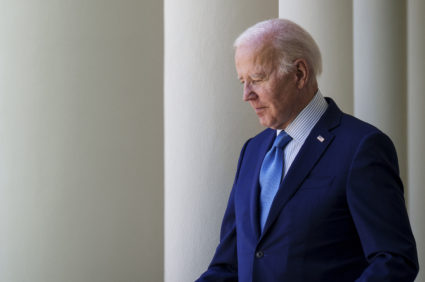 U.S. President Joe Biden arrives for an event in the Rose Garden of the White House April 21, 2023 in Washington, DC. Biden signed an executive order that would create the White House Office of Environmental Justice. Photo by Drew Angerer/Getty Images