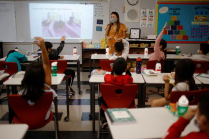 Classes are held with masks being required to be worn at the Sokolowski School in Chelsea