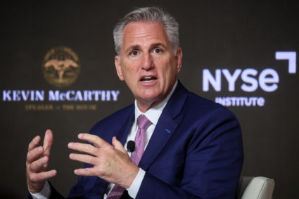 Speaker of the House Kevin McCarthy at the NYSE in New York