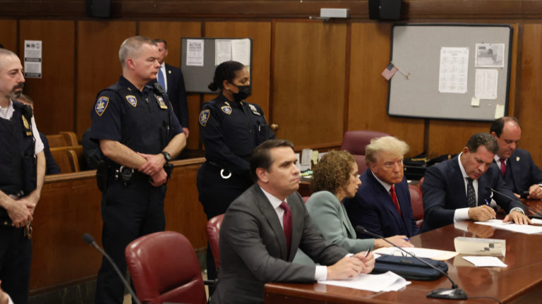 Former U.S. president Donald Trump appears in court in New York City