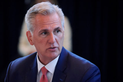 Taiwan's President Tsai Ing-wen meets the U.S. Speaker of the House Kevin McCarthy, in Simi Valley, California